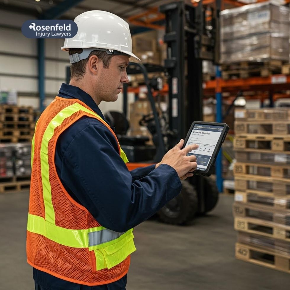 Lawyer on overturning force applied to most forklifts.