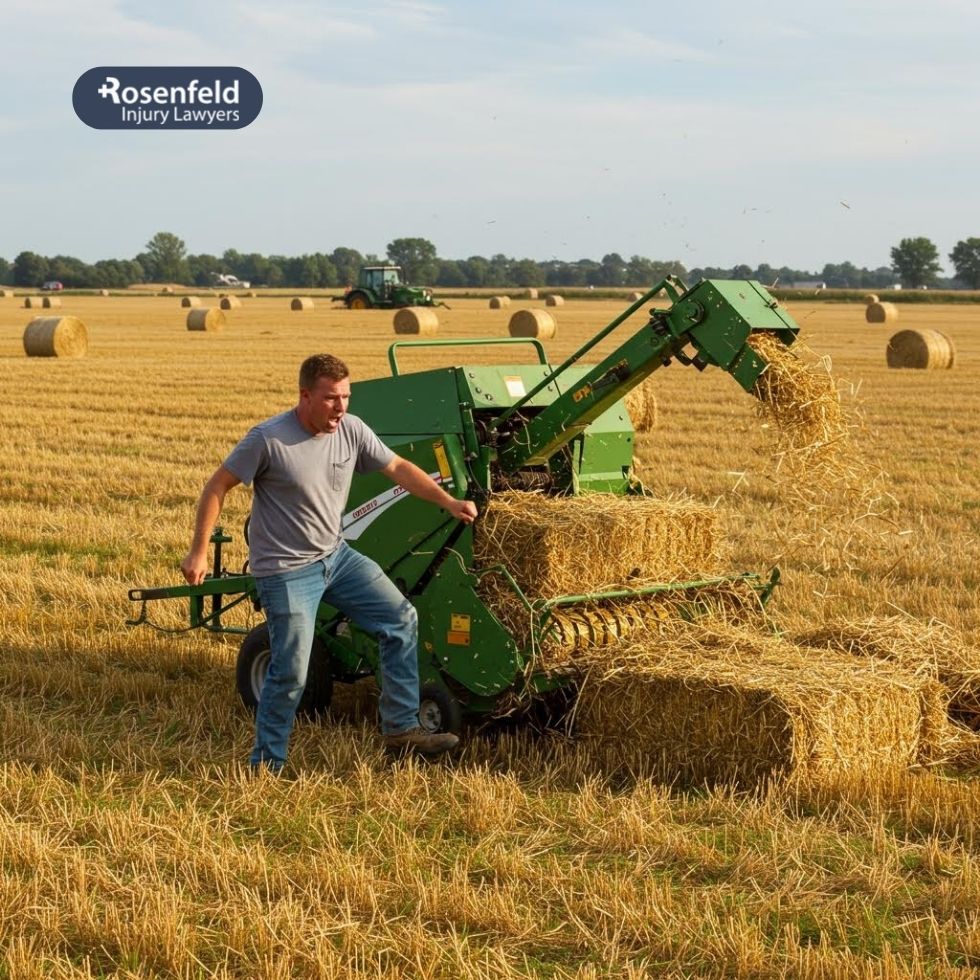 Illinois lawyer for hay baler accidents while harvesting crops.