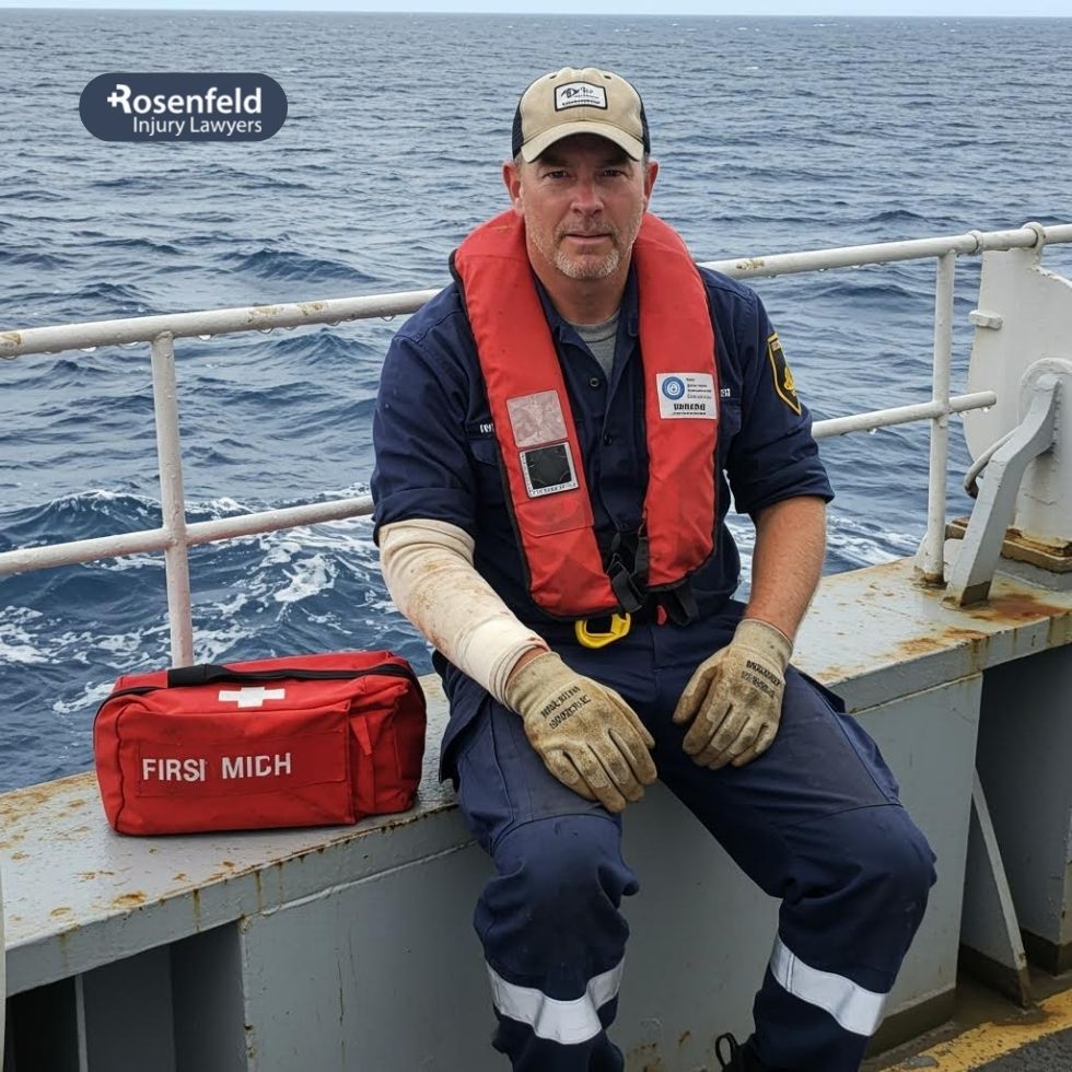 Cargo ship worker injured during maritime occupational accident
