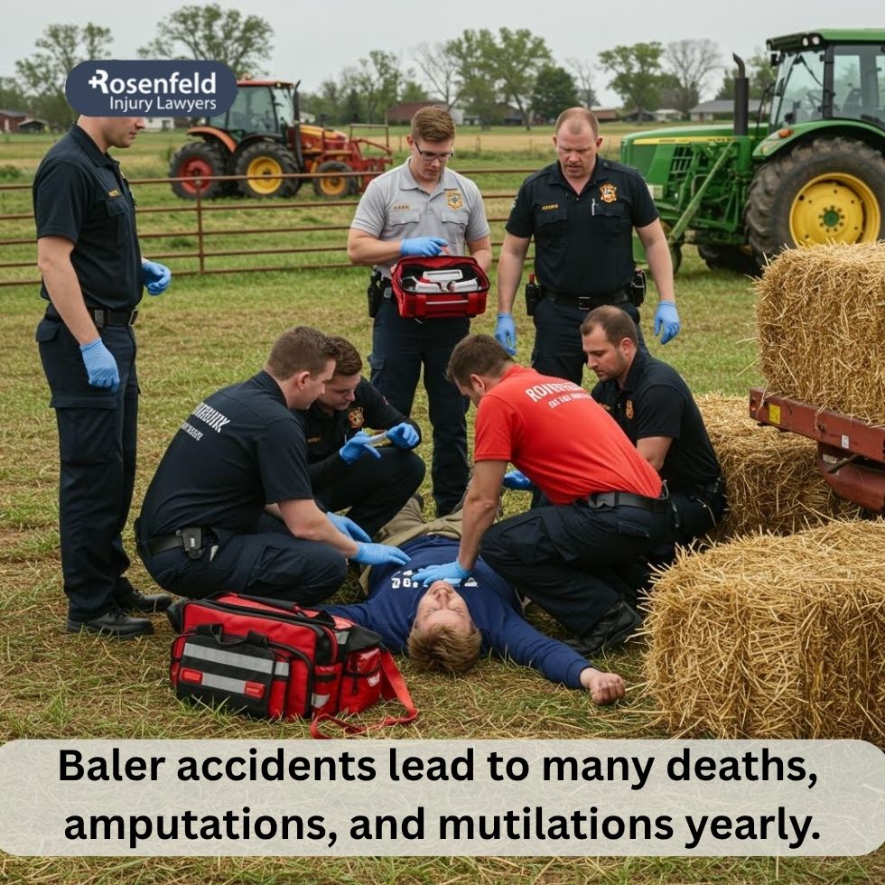 Attorney for hay baler accidents involving rectangular bundles.