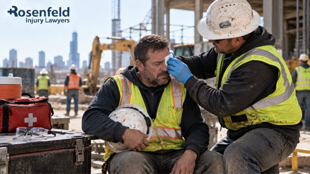 eye injury at work without safety glasses il comp claim